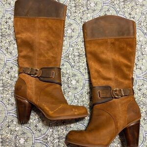 Timberland Tan and Brown Heeled Boots